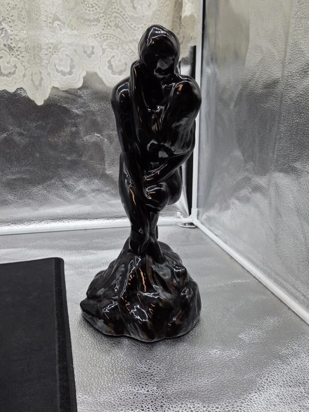 Vintage Royal Haeger Pottery "The Kiss" Statue, contemporary sculpture, glossy